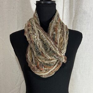 Sparkly Multicolor Knit Infinity Scarf